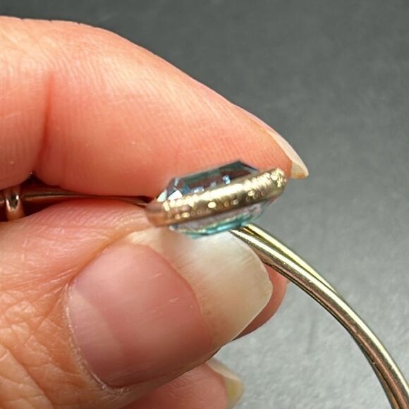 Alex and Ani March Birthstone Aquamarine Silver Bangle Bracelet - Picture 4 of 4